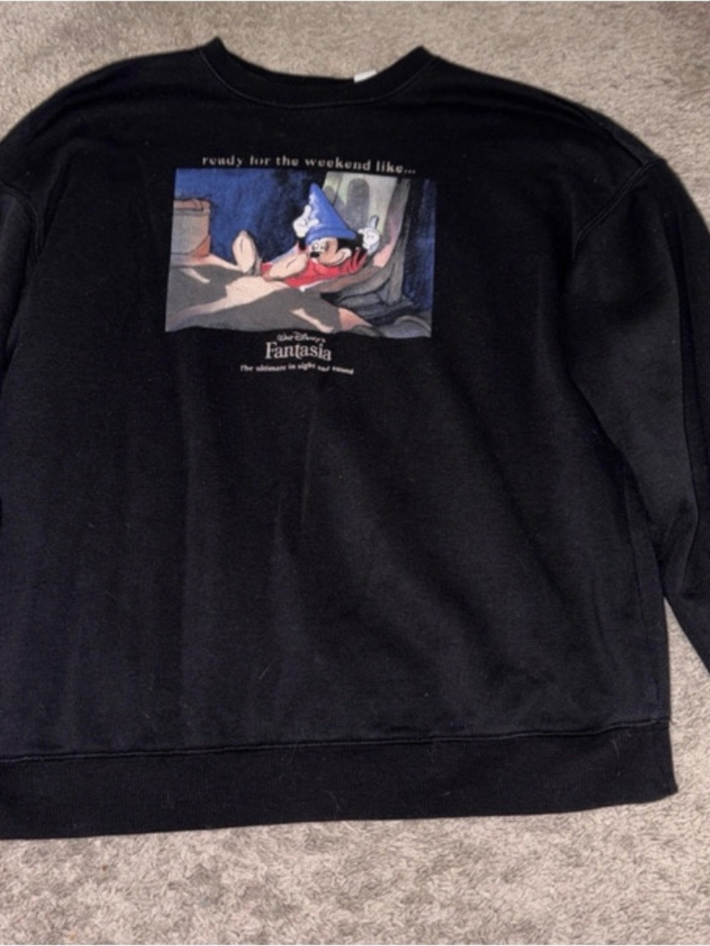 H&M Black Fantasia Graphic Crewneck Sweatshirt